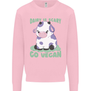 Dairy Is Scary Go Vegan Funny Mens Sweatshirt Jumper Light Pink