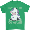 Dairy Is Scary Go Vegan Funny Mens T-Shirt 100% Cotton Irish Green
