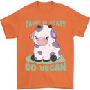 Dairy Is Scary Go Vegan Funny Mens T-Shirt 100% Cotton Orange