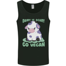 Dairy Is Scary Go Vegan Funny Mens Vest Tank Top Black