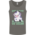 Dairy Is Scary Go Vegan Funny Mens Vest Tank Top Charcoal