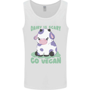 Dairy Is Scary Go Vegan Funny Mens Vest Tank Top White