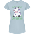 Dairy Is Scary Go Vegan Funny Womens Petite Cut T-Shirt Light Blue