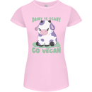Dairy Is Scary Go Vegan Funny Womens Petite Cut T-Shirt Light Pink