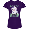 Dairy Is Scary Go Vegan Funny Womens Petite Cut T-Shirt Purple