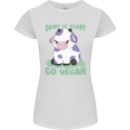 Dairy Is Scary Go Vegan Funny Womens Petite Cut T-Shirt White