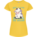 Dairy Is Scary Go Vegan Funny Womens Petite Cut T-Shirt Yellow