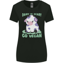 Dairy Is Scary Go Vegan Funny Womens Wider Cut T-Shirt Black