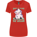 Dairy Is Scary Go Vegan Funny Womens Wider Cut T-Shirt Red