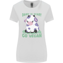 Dairy Is Scary Go Vegan Funny Womens Wider Cut T-Shirt White