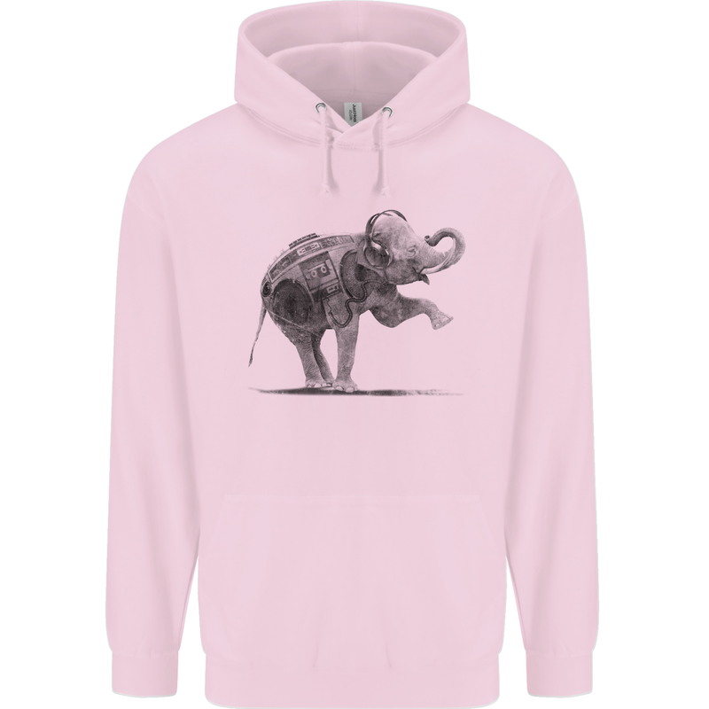 Dancing Musical Elephant Ghetto Blaster Childrens Kids Hoodie Light Pink