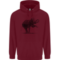 Dancing Musical Elephant Ghetto Blaster Childrens Kids Hoodie Maroon