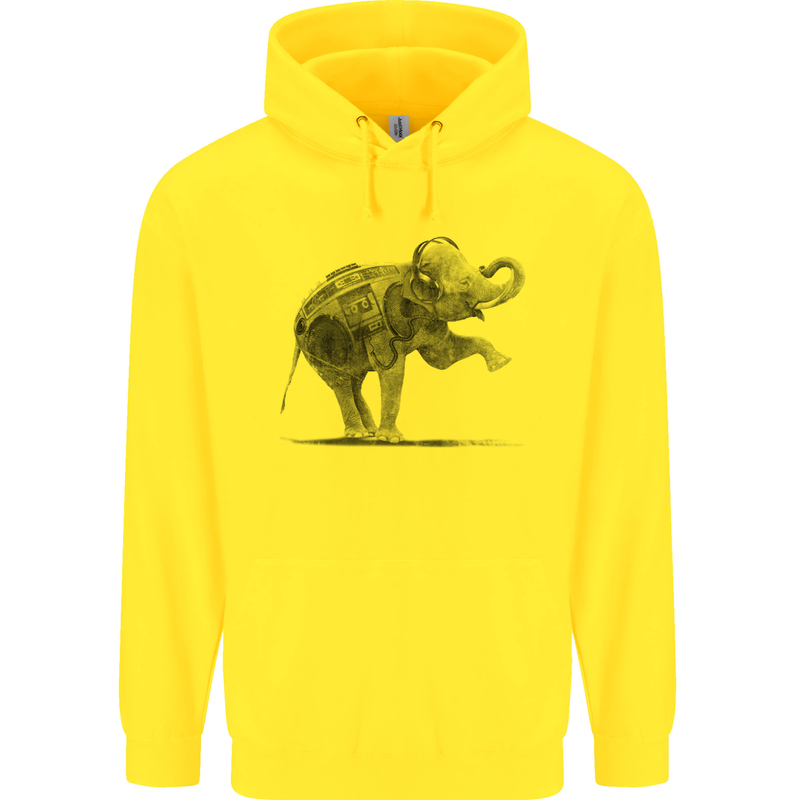 Dancing Musical Elephant Ghetto Blaster Childrens Kids Hoodie Yellow