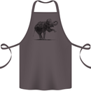 Dancing Musical Elephant Ghetto Blaster Cotton Apron 100% Organic Dark Grey
