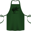 Dancing Musical Elephant Ghetto Blaster Cotton Apron 100% Organic Forest Green