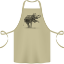 Dancing Musical Elephant Ghetto Blaster Cotton Apron 100% Organic Khaki
