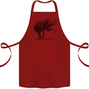 Dancing Musical Elephant Ghetto Blaster Cotton Apron 100% Organic Maroon