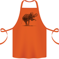 Dancing Musical Elephant Ghetto Blaster Cotton Apron 100% Organic Orange