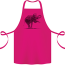 Dancing Musical Elephant Ghetto Blaster Cotton Apron 100% Organic Pink