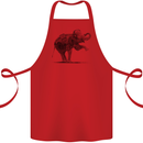 Dancing Musical Elephant Ghetto Blaster Cotton Apron 100% Organic Red