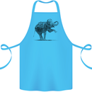 Dancing Musical Elephant Ghetto Blaster Cotton Apron 100% Organic Turquoise