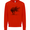 Dancing Musical Elephant Ghetto Blaster Kids Sweatshirt Jumper Bright Red