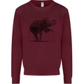 Dancing Musical Elephant Ghetto Blaster Kids Sweatshirt Jumper Maroon