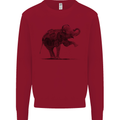 Dancing Musical Elephant Ghetto Blaster Kids Sweatshirt Jumper Red