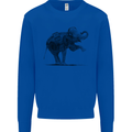 Dancing Musical Elephant Ghetto Blaster Kids Sweatshirt Jumper Royal Blue