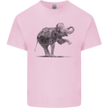 Dancing Musical Elephant Ghetto Blaster Kids T-Shirt Childrens Light Pink