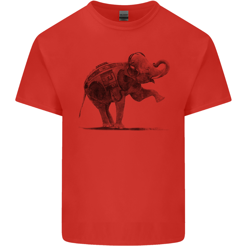 Dancing Musical Elephant Ghetto Blaster Kids T-Shirt Childrens Red