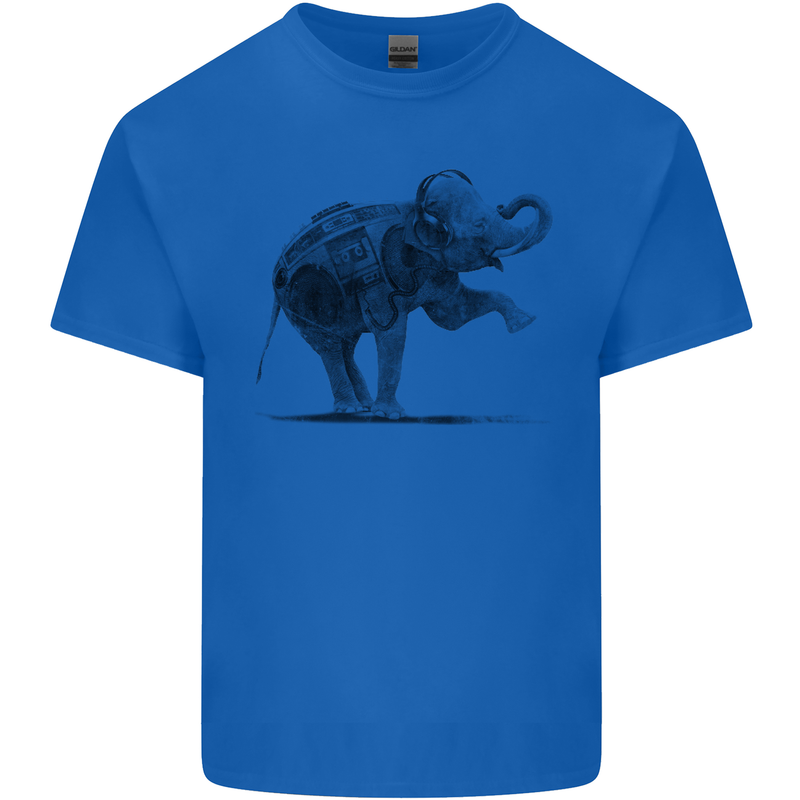 Dancing Musical Elephant Ghetto Blaster Kids T-Shirt Childrens Royal Blue