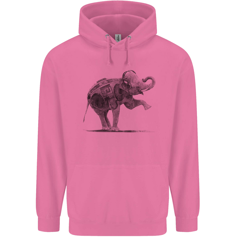 Dancing Musical Elephant Ghetto Blaster Mens 80% Cotton Hoodie Azelea