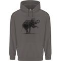 Dancing Musical Elephant Ghetto Blaster Mens 80% Cotton Hoodie Charcoal