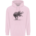 Dancing Musical Elephant Ghetto Blaster Mens 80% Cotton Hoodie Light Pink