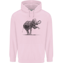 Dancing Musical Elephant Ghetto Blaster Mens 80% Cotton Hoodie Light Pink