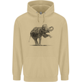 Dancing Musical Elephant Ghetto Blaster Mens 80% Cotton Hoodie Sand