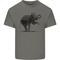 Dancing Musical Elephant Ghetto Blaster Mens Cotton T-Shirt Tee Top Charcoal