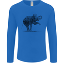 Dancing Musical Elephant Ghetto Blaster Mens Long Sleeve T-Shirt Royal Blue
