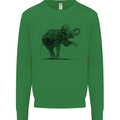 Dancing Musical Elephant Ghetto Blaster Mens Sweatshirt Jumper Irish Green