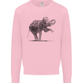 Dancing Musical Elephant Ghetto Blaster Mens Sweatshirt Jumper Light Pink