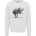 Dancing Musical Elephant Ghetto Blaster Mens Sweatshirt Jumper White