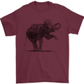 Dancing Musical Elephant Ghetto Blaster Mens T-Shirt Cotton Gildan Maroon