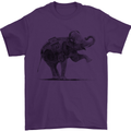 Dancing Musical Elephant Ghetto Blaster Mens T-Shirt Cotton Gildan Purple