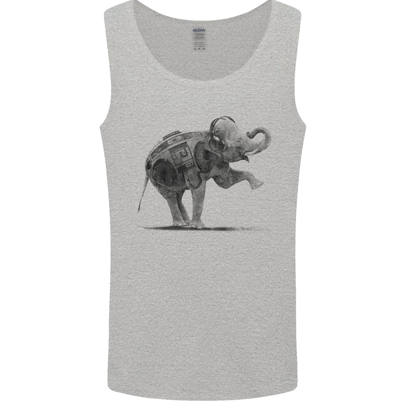 Dancing Musical Elephant Ghetto Blaster Mens Vest Tank Top Sports Grey