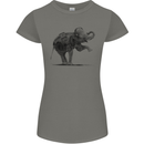 Dancing Musical Elephant Ghetto Blaster Womens Petite Cut T-Shirt Charcoal