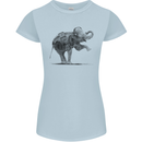 Dancing Musical Elephant Ghetto Blaster Womens Petite Cut T-Shirt Light Blue