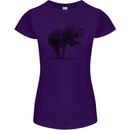 Dancing Musical Elephant Ghetto Blaster Womens Petite Cut T-Shirt Purple