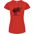 Dancing Musical Elephant Ghetto Blaster Womens Petite Cut T-Shirt Red