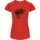 Dancing Musical Elephant Ghetto Blaster Womens Petite Cut T-Shirt Red